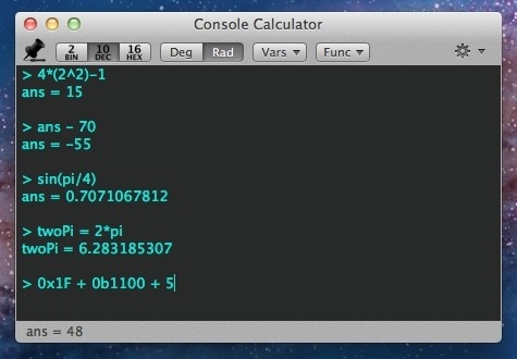 Console Calculator Ccalc Zoesoft